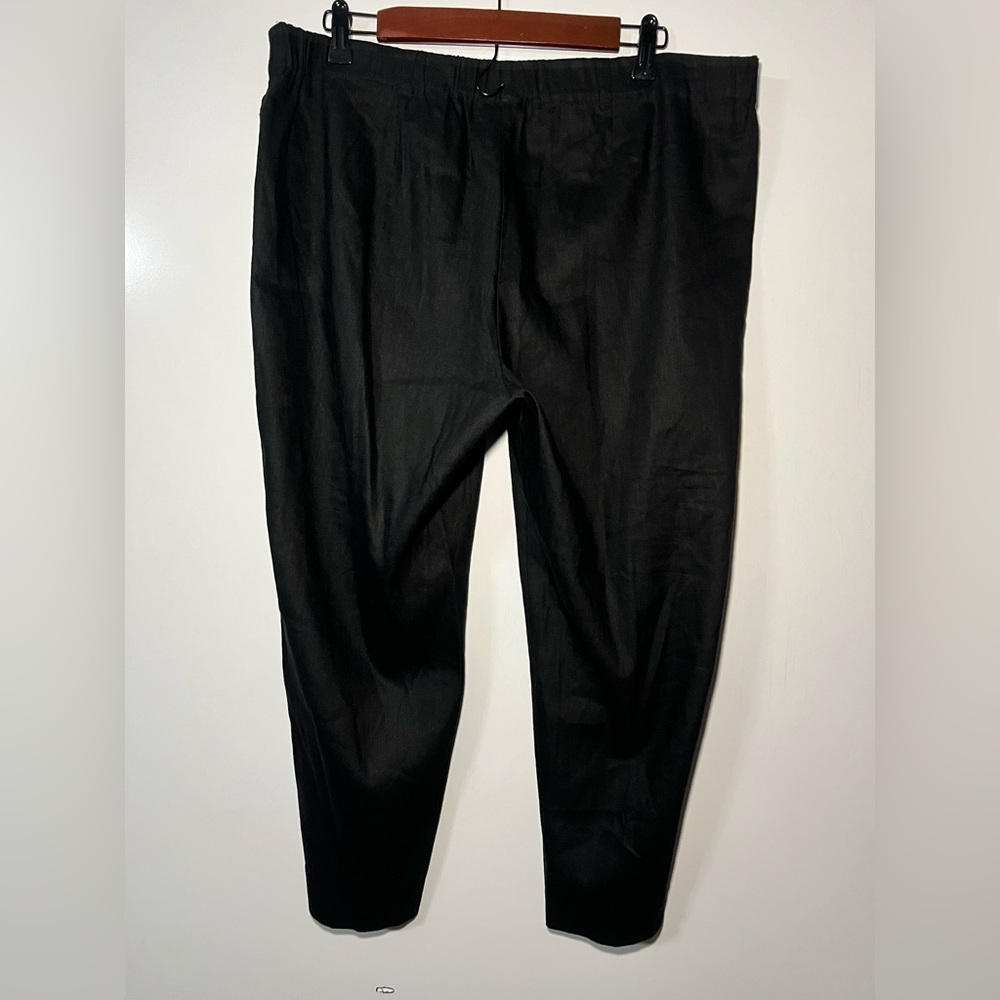 J Jill Women's Linen Stretch Pants, Size Large, Black, Pull On, Cropped, NWT - Picture 2 of 12